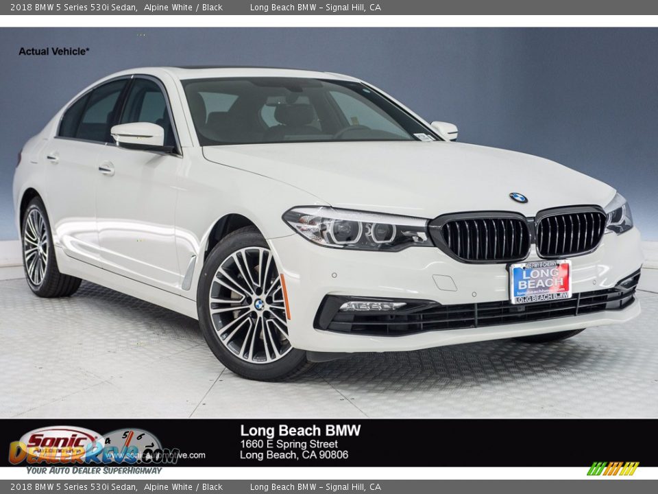 2018 BMW 5 Series 530i Sedan Alpine White / Black Photo #1