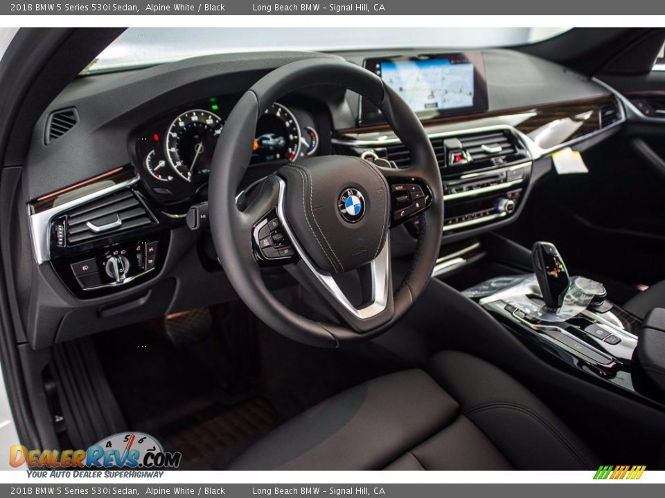 2018 BMW 5 Series 530i Sedan Alpine White / Black Photo #6