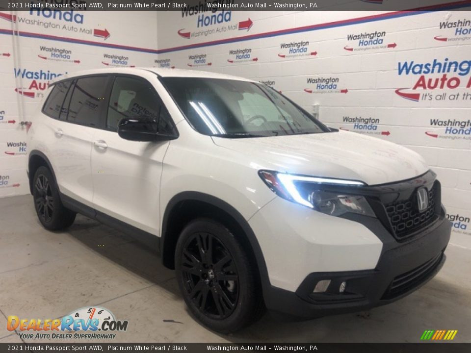 2021 Honda Passport Sport AWD Platinum White Pearl / Black Photo #2