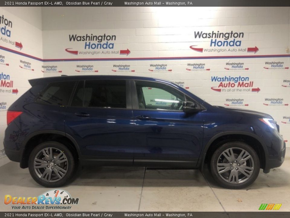 2021 Honda Passport EX-L AWD Obsidian Blue Pearl / Gray Photo #1