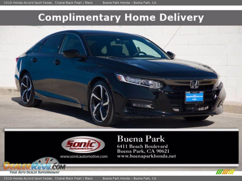 2019 Honda Accord Sport Sedan Crystal Black Pearl / Black Photo #1