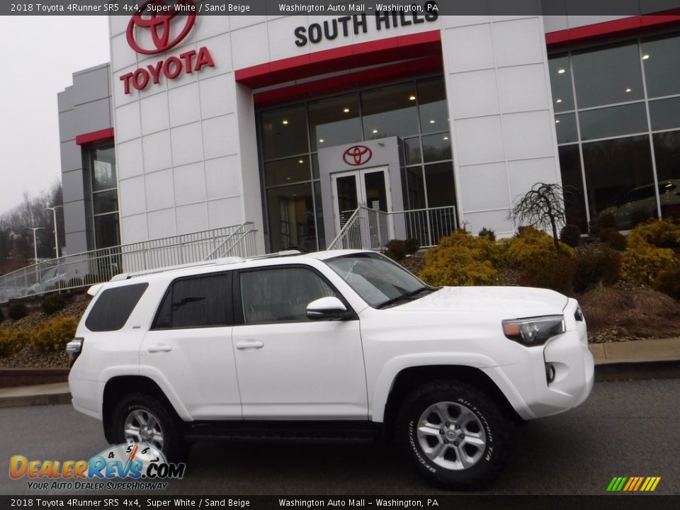 2018 Toyota 4Runner SR5 4x4 Super White / Sand Beige Photo #2