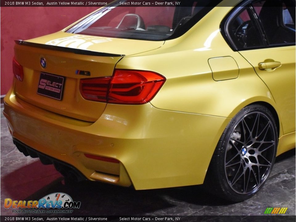 2018 BMW M3 Sedan Austin Yellow Metallic / Silverstone Photo #5