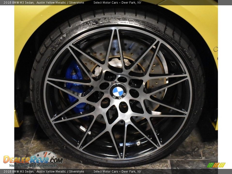 2018 BMW M3 Sedan Austin Yellow Metallic / Silverstone Photo #7