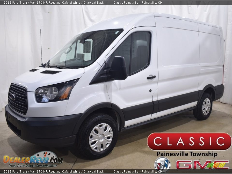 2018 Ford Transit Van 250 MR Regular Oxford White / Charcoal Black Photo #1