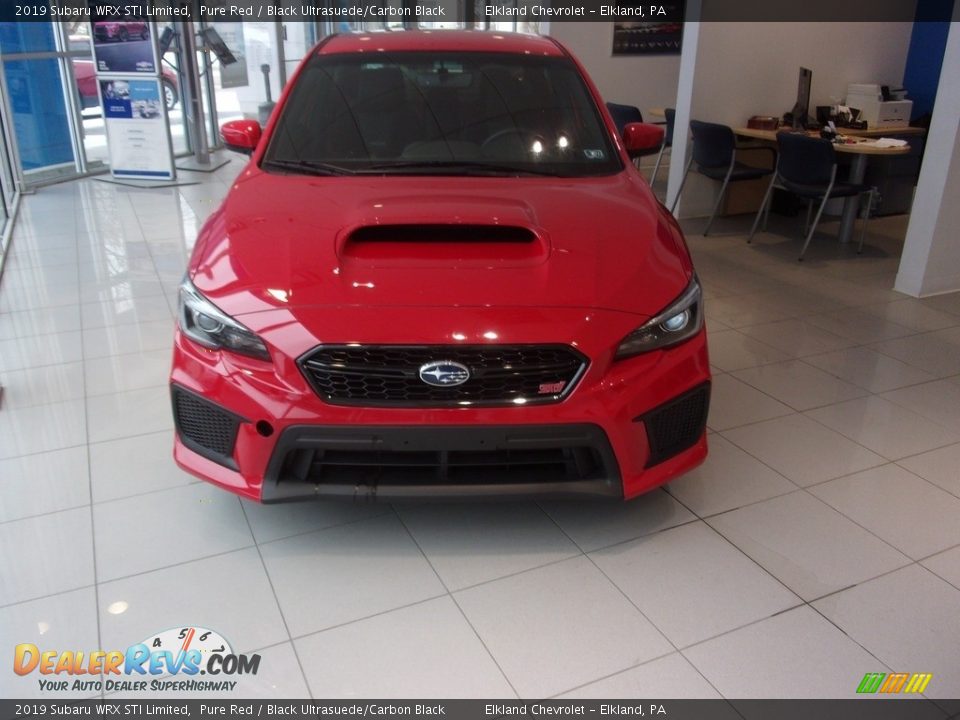 2019 Subaru WRX STI Limited Pure Red / Black Ultrasuede/Carbon Black Photo #2