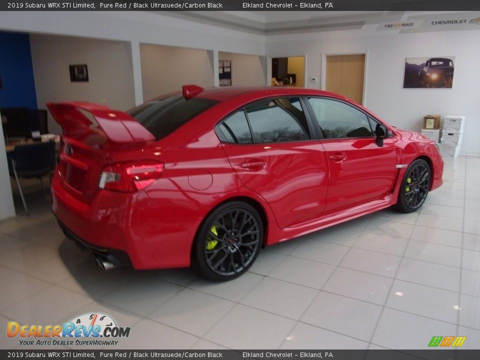 2019 Subaru WRX STI Limited Pure Red / Black Ultrasuede/Carbon Black Photo #3