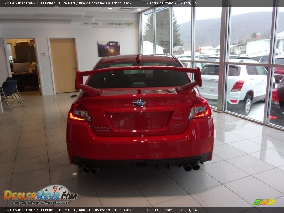 2019 Subaru WRX STI Limited Pure Red / Black Ultrasuede/Carbon Black Photo #4