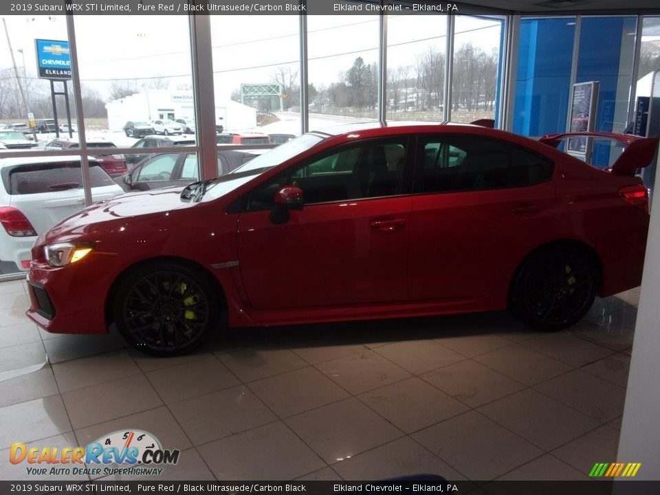 2019 Subaru WRX STI Limited Pure Red / Black Ultrasuede/Carbon Black Photo #6