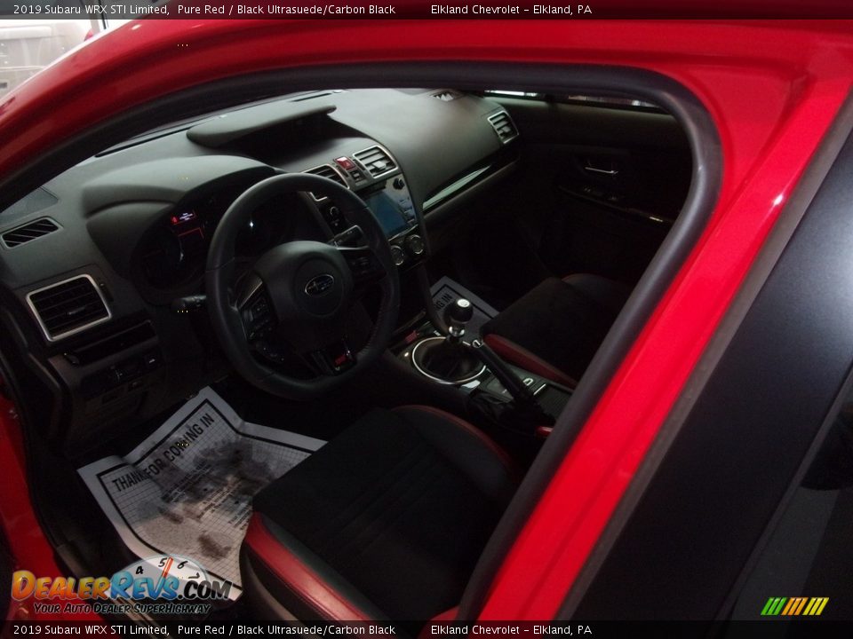 2019 Subaru WRX STI Limited Pure Red / Black Ultrasuede/Carbon Black Photo #10