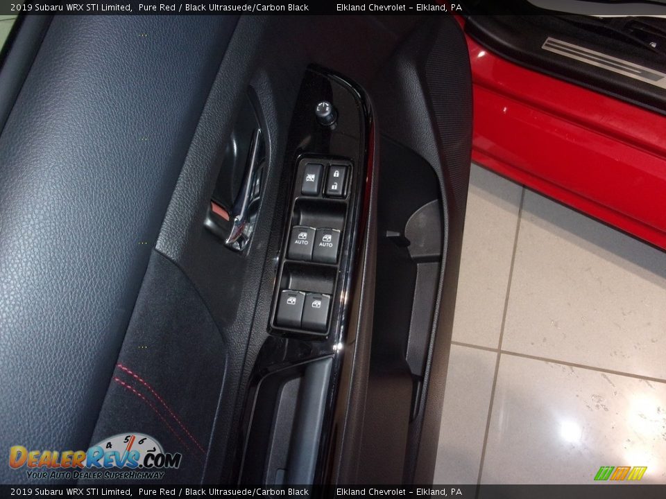 2019 Subaru WRX STI Limited Pure Red / Black Ultrasuede/Carbon Black Photo #14