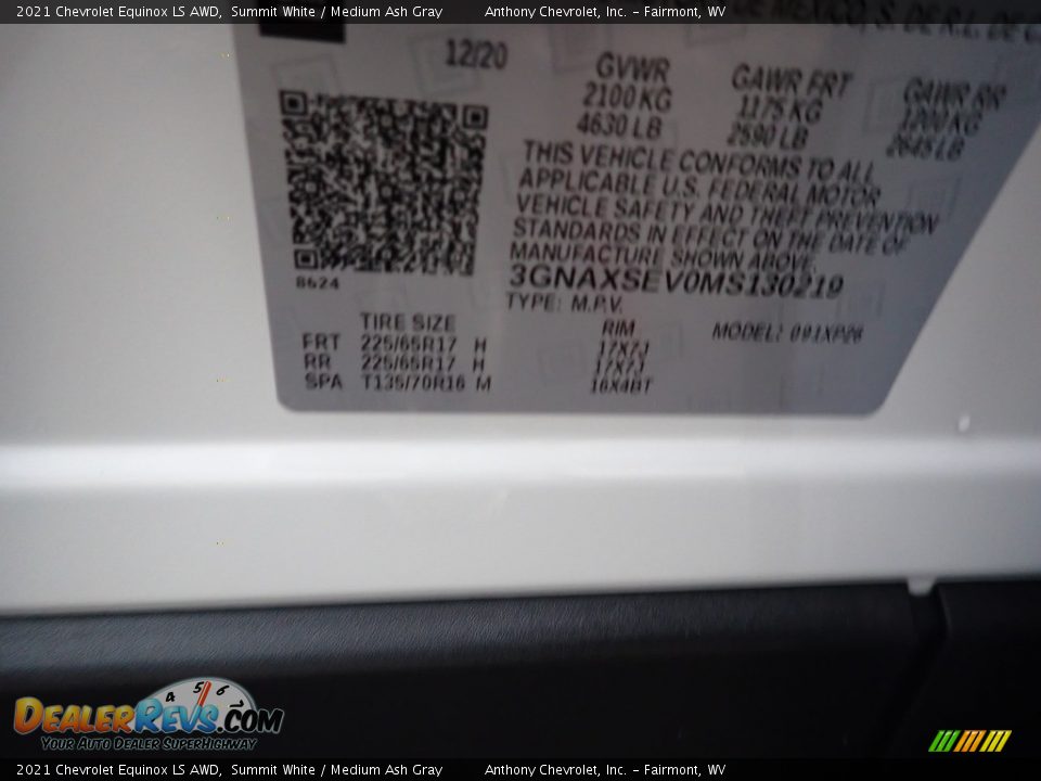 2021 Chevrolet Equinox LS AWD Summit White / Medium Ash Gray Photo #16