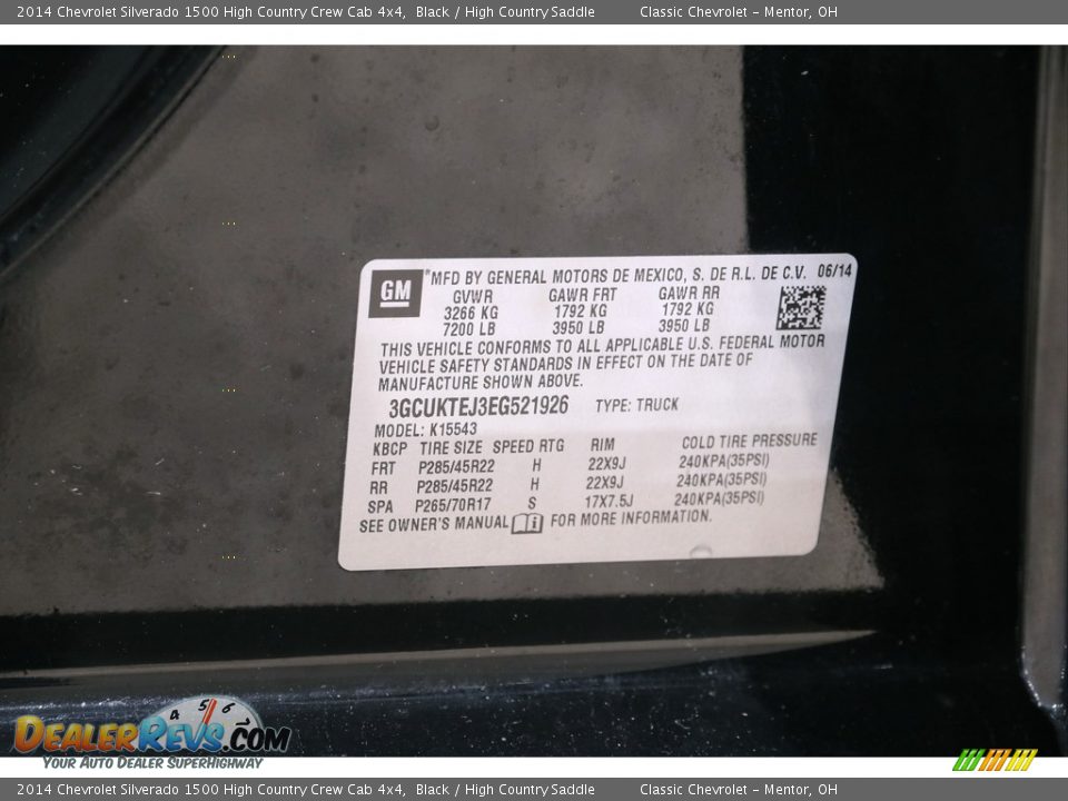 2014 Chevrolet Silverado 1500 High Country Crew Cab 4x4 Black / High Country Saddle Photo #25