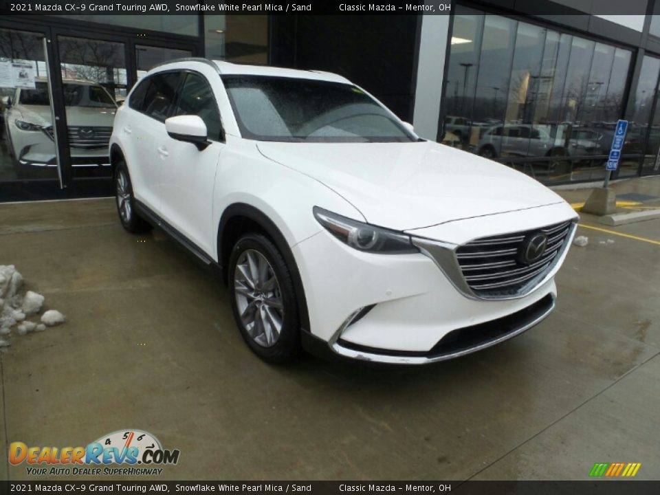 2021 Mazda CX-9 Grand Touring AWD Snowflake White Pearl Mica / Sand Photo #1