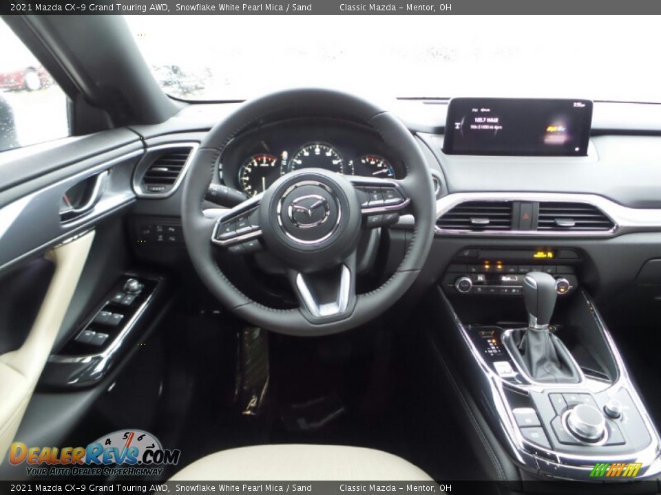 2021 Mazda CX-9 Grand Touring AWD Snowflake White Pearl Mica / Sand Photo #4