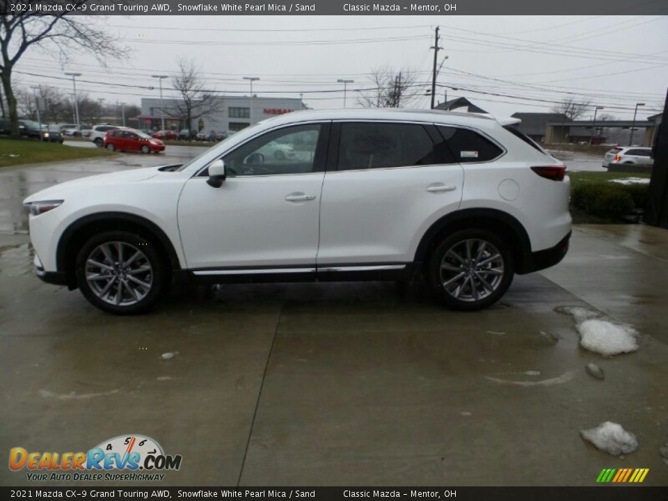 2021 Mazda CX-9 Grand Touring AWD Snowflake White Pearl Mica / Sand Photo #5