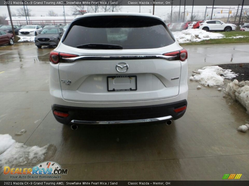 2021 Mazda CX-9 Grand Touring AWD Snowflake White Pearl Mica / Sand Photo #6