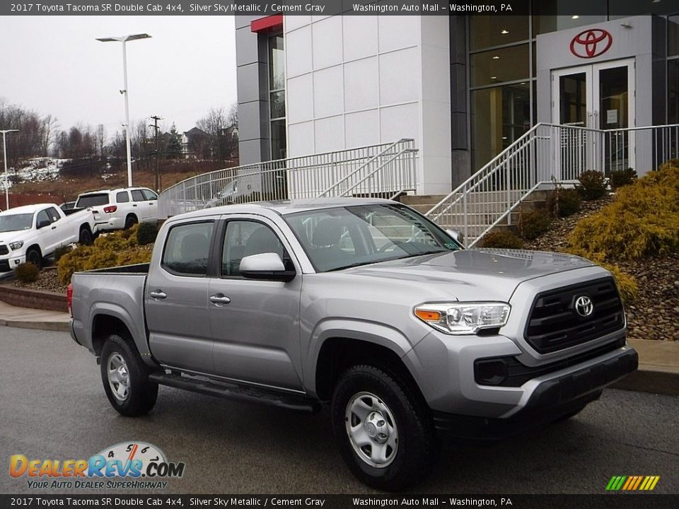 2017 Toyota Tacoma SR Double Cab 4x4 Silver Sky Metallic / Cement Gray Photo #1