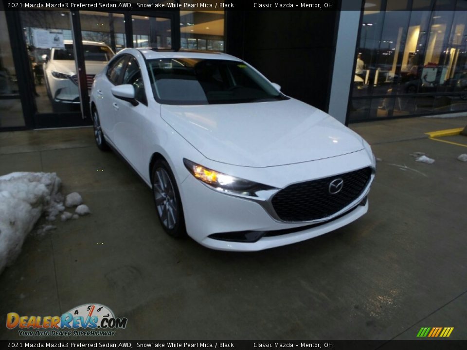 2021 Mazda Mazda3 Preferred Sedan AWD Snowflake White Pearl Mica / Black Photo #1