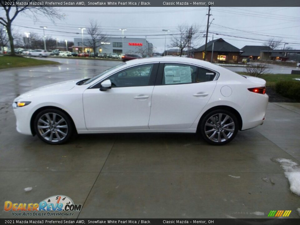 2021 Mazda Mazda3 Preferred Sedan AWD Snowflake White Pearl Mica / Black Photo #5