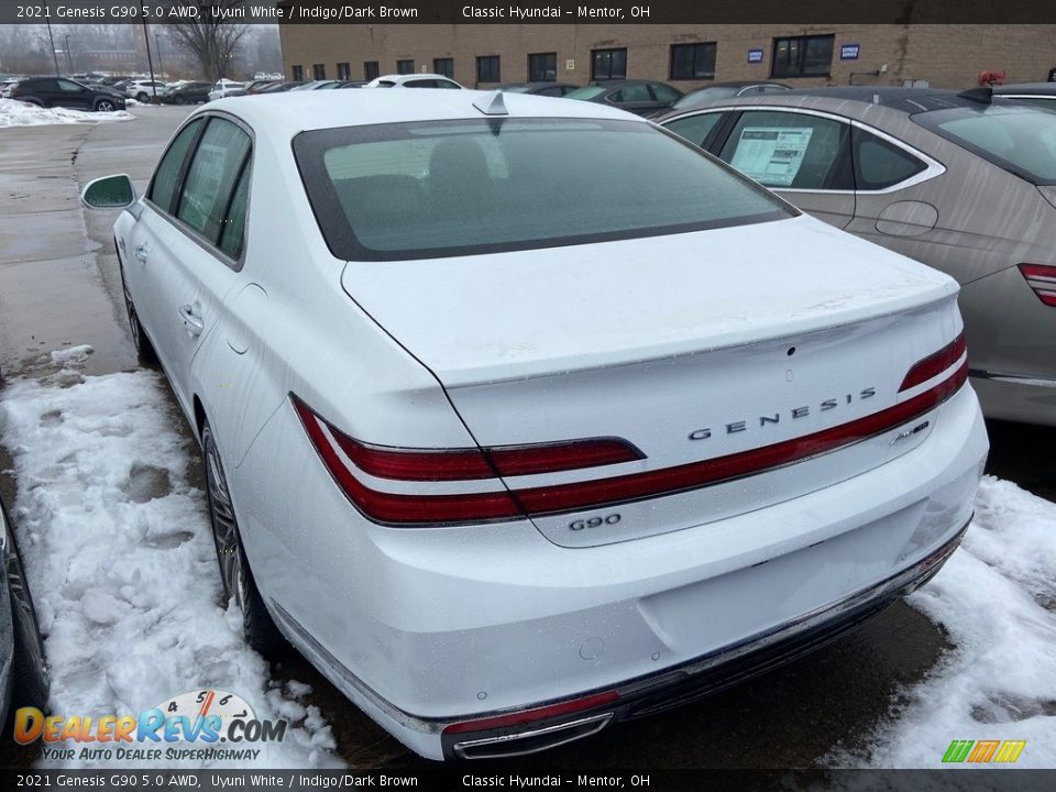 2021 Genesis G90 5.0 AWD Uyuni White / Indigo/Dark Brown Photo #6