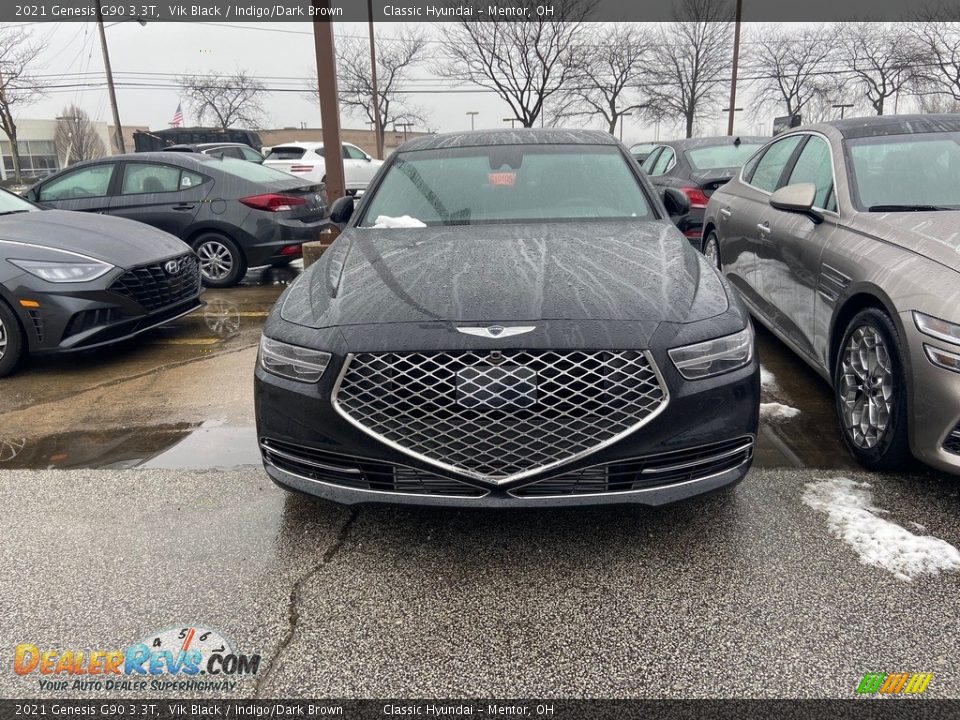 2021 Genesis G90 3.3T Vik Black / Indigo/Dark Brown Photo #2