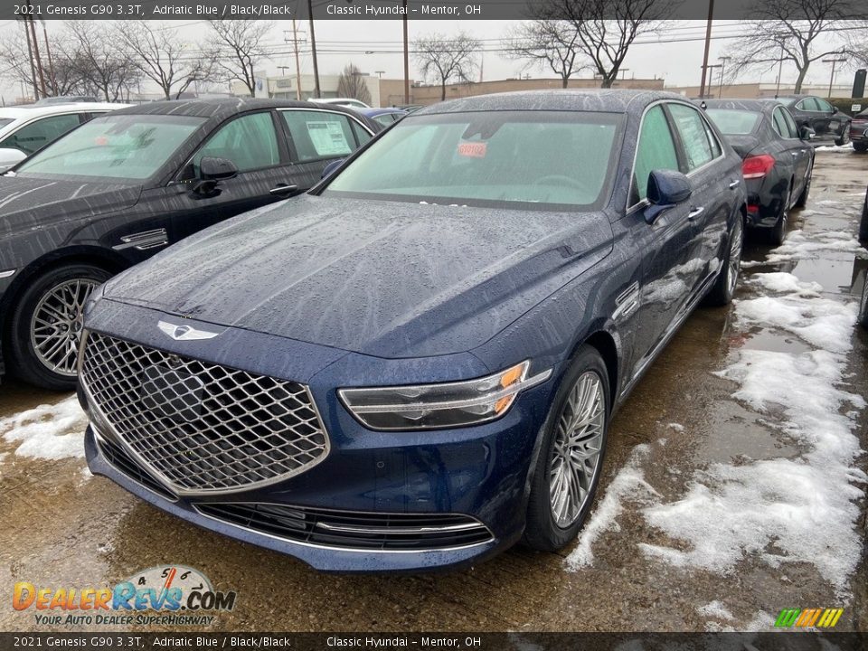 2021 Genesis G90 3.3T Adriatic Blue / Black/Black Photo #1