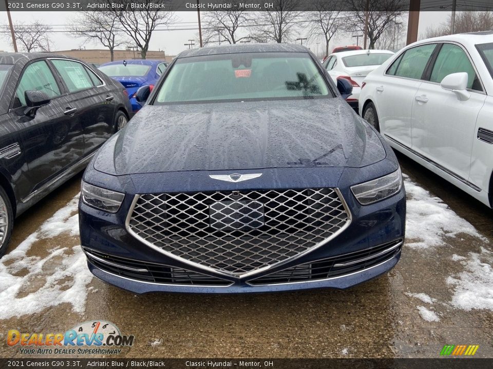 2021 Genesis G90 3.3T Adriatic Blue / Black/Black Photo #2