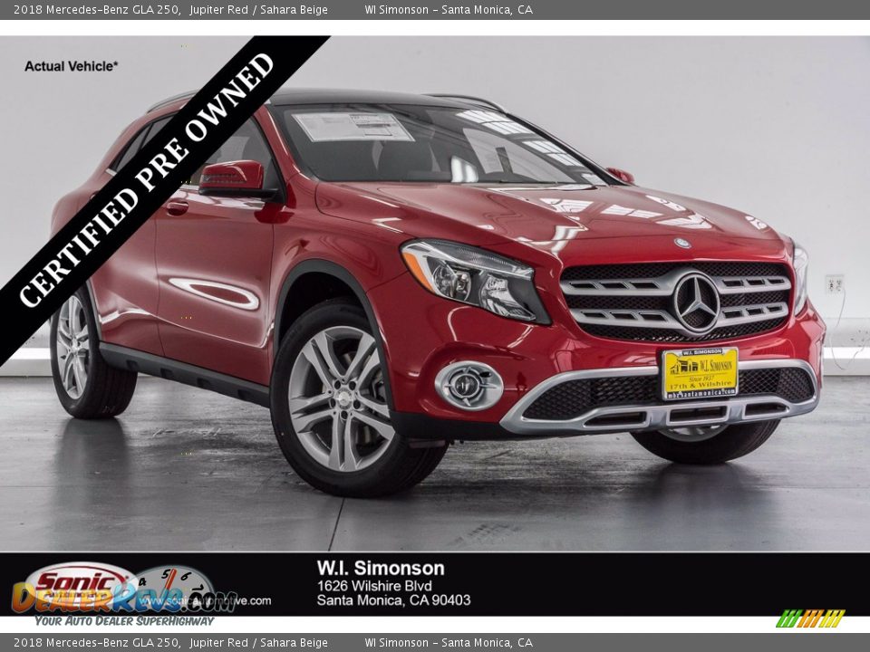 2018 Mercedes-Benz GLA 250 Jupiter Red / Sahara Beige Photo #1