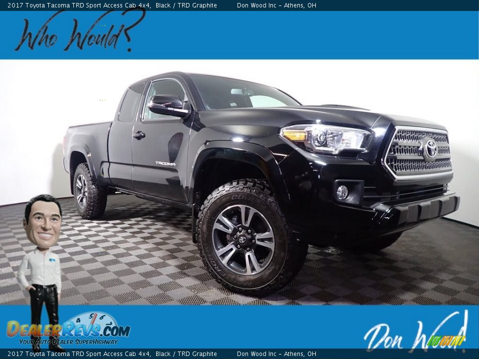 2017 Toyota Tacoma TRD Sport Access Cab 4x4 Black / TRD Graphite Photo #1