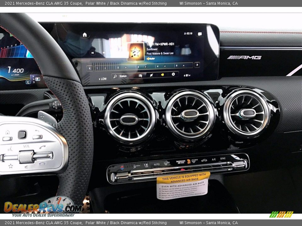 2021 Mercedes-Benz CLA AMG 35 Coupe Polar White / Black Dinamica w/Red Stitching Photo #6