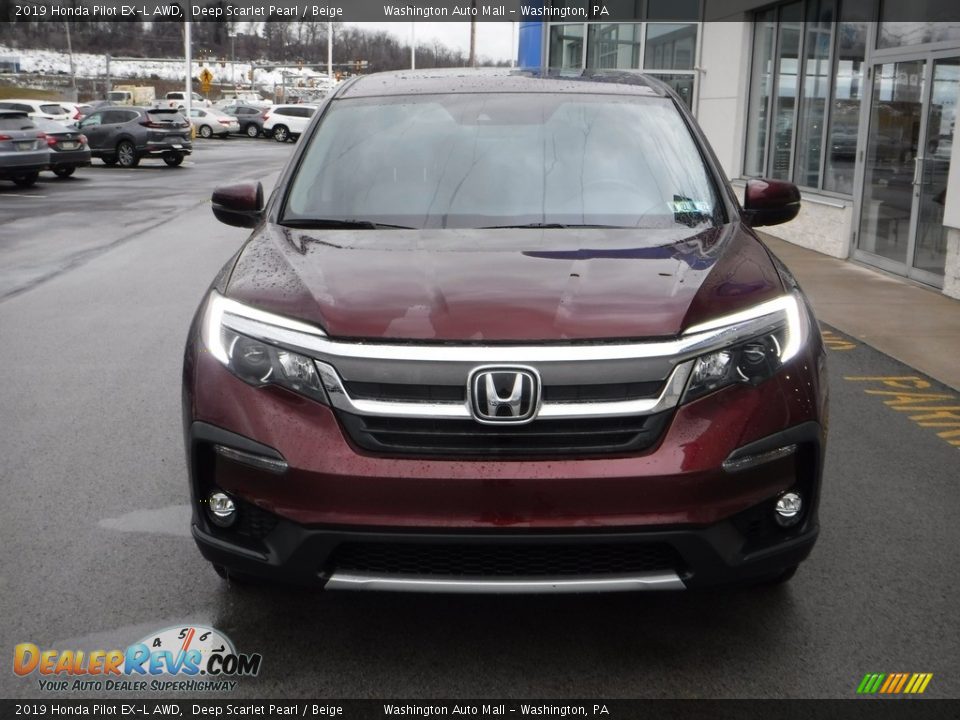 2019 Honda Pilot EX-L AWD Deep Scarlet Pearl / Beige Photo #5
