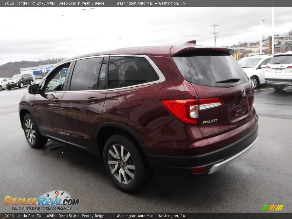 2019 Honda Pilot EX-L AWD Deep Scarlet Pearl / Beige Photo #8