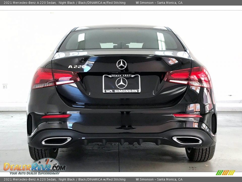 2021 Mercedes-Benz A 220 Sedan Night Black / Black/DINAMICA w/Red Stitching Photo #3