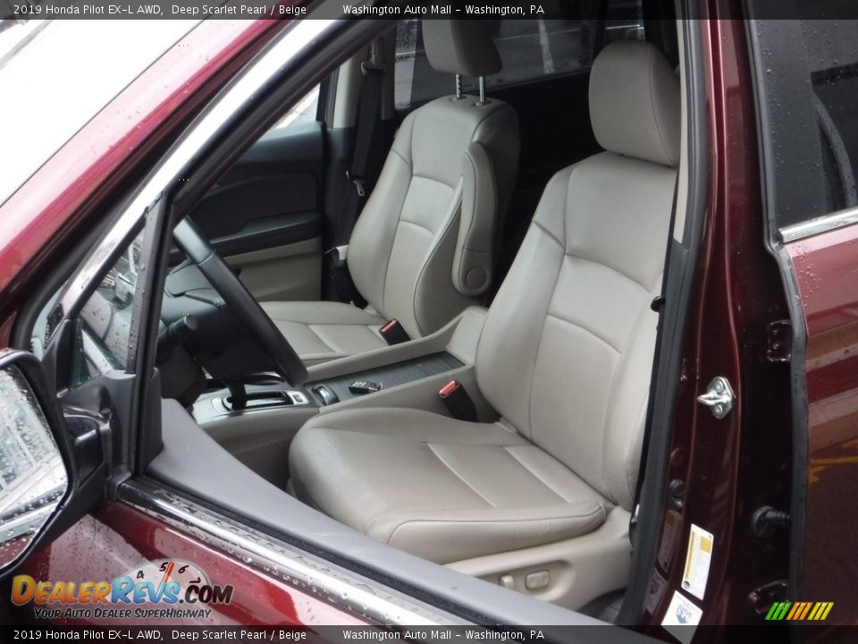 2019 Honda Pilot EX-L AWD Deep Scarlet Pearl / Beige Photo #18