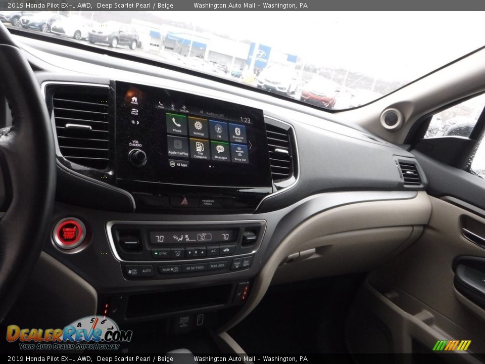 2019 Honda Pilot EX-L AWD Deep Scarlet Pearl / Beige Photo #20