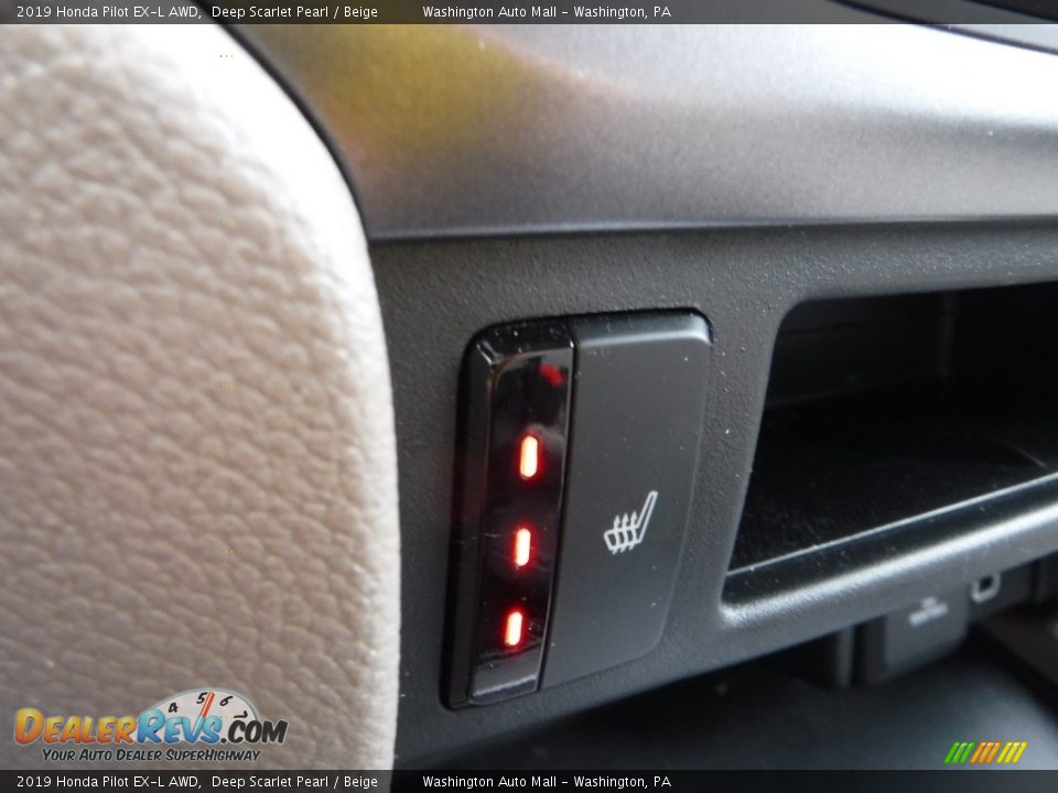 2019 Honda Pilot EX-L AWD Deep Scarlet Pearl / Beige Photo #21