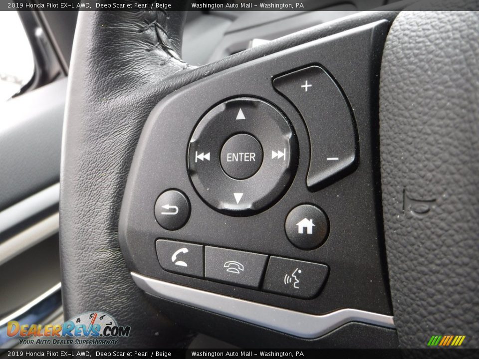 2019 Honda Pilot EX-L AWD Deep Scarlet Pearl / Beige Photo #25