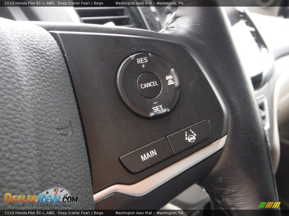 2019 Honda Pilot EX-L AWD Deep Scarlet Pearl / Beige Photo #26