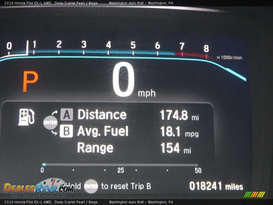 2019 Honda Pilot EX-L AWD Deep Scarlet Pearl / Beige Photo #33