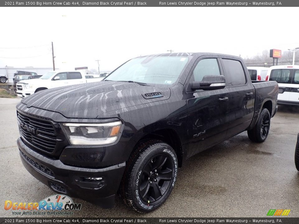 2021 Ram 1500 Big Horn Crew Cab 4x4 Diamond Black Crystal Pearl / Black Photo #1