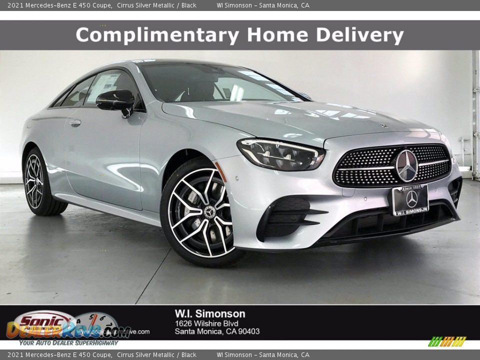 2021 Mercedes-Benz E 450 Coupe Cirrus Silver Metallic / Black Photo #1