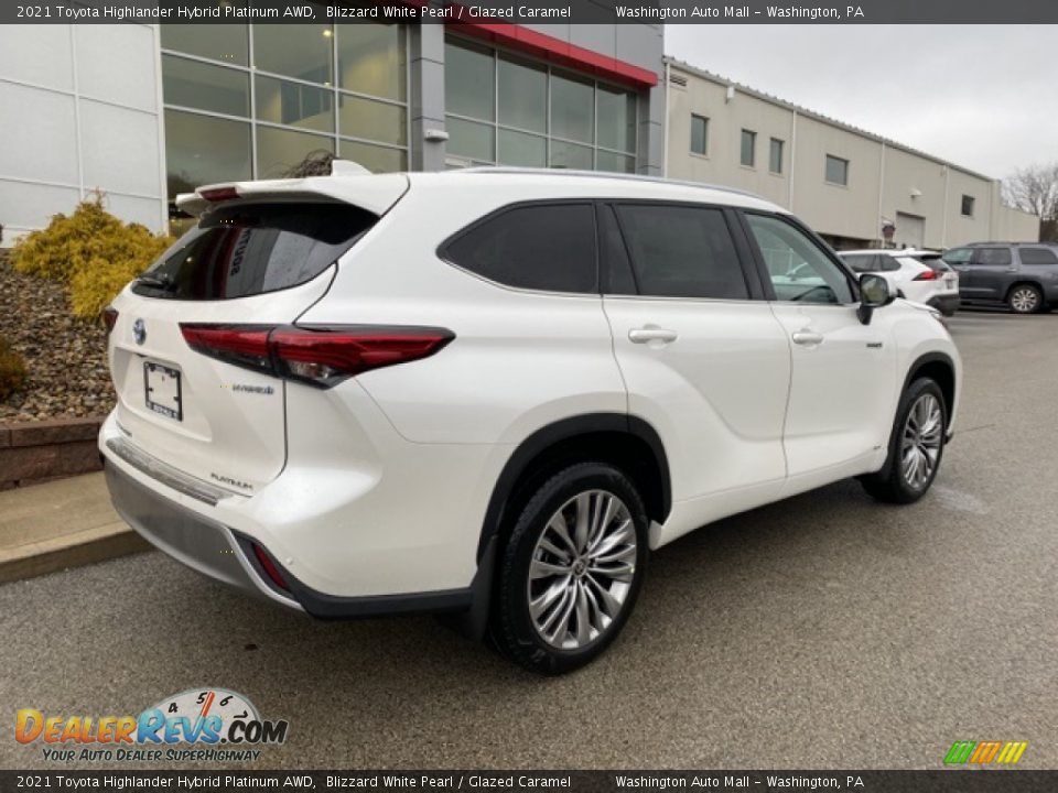 2021 Toyota Highlander Hybrid Platinum AWD Blizzard White Pearl / Glazed Caramel Photo #15