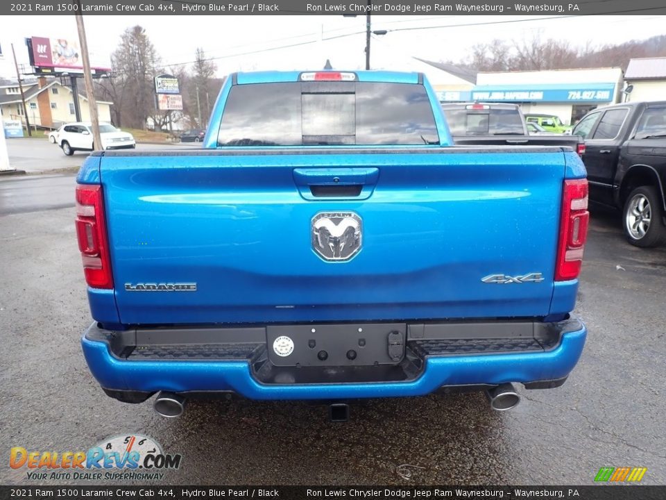 2021 Ram 1500 Laramie Crew Cab 4x4 Hydro Blue Pearl / Black Photo #4