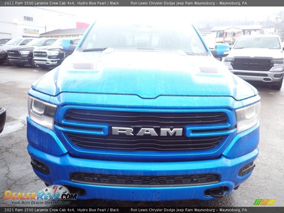 2021 Ram 1500 Laramie Crew Cab 4x4 Hydro Blue Pearl / Black Photo #7