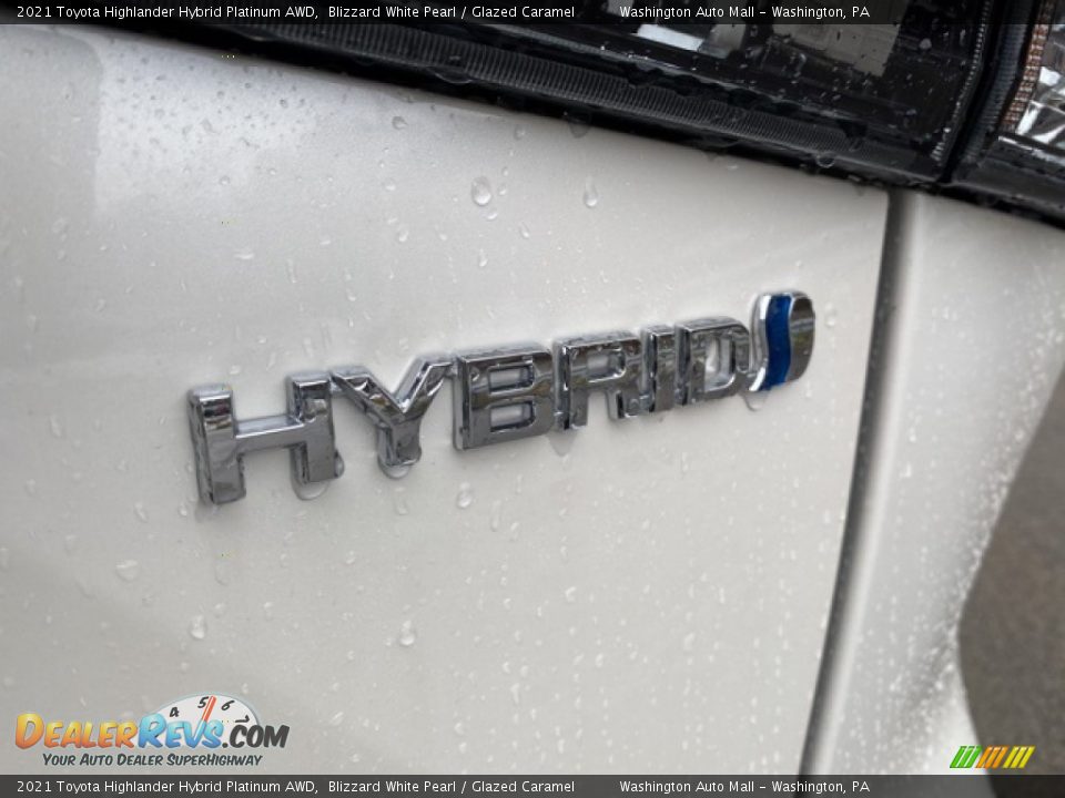 2021 Toyota Highlander Hybrid Platinum AWD Blizzard White Pearl / Glazed Caramel Photo #27