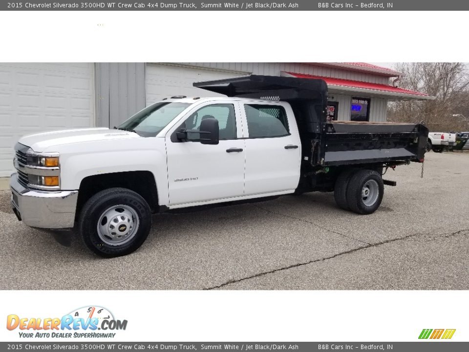 2015 Chevrolet Silverado 3500HD WT Crew Cab 4x4 Dump Truck Summit White / Jet Black/Dark Ash Photo #1