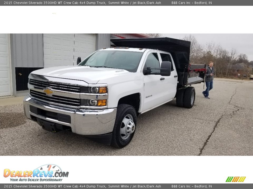 2015 Chevrolet Silverado 3500HD WT Crew Cab 4x4 Dump Truck Summit White / Jet Black/Dark Ash Photo #9