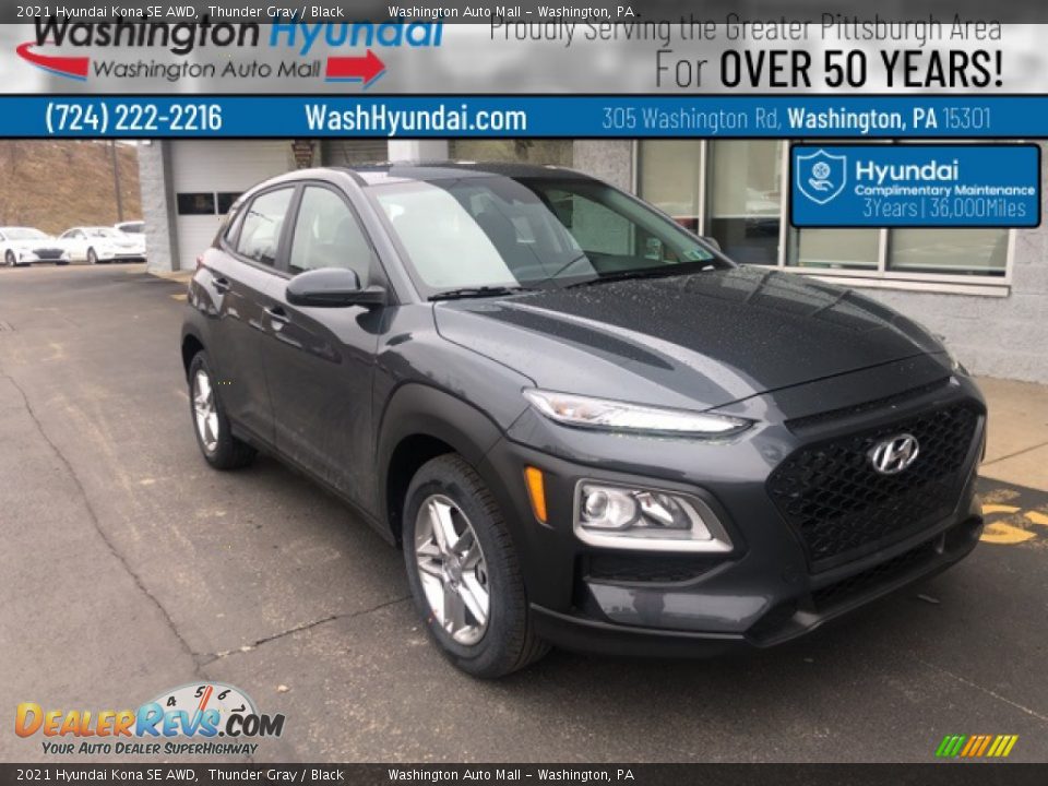 2021 Hyundai Kona SE AWD Thunder Gray / Black Photo #1