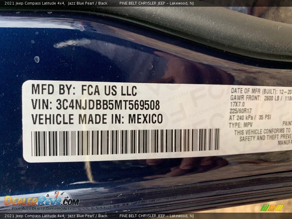 2021 Jeep Compass Latitude 4x4 Jazz Blue Pearl / Black Photo #14